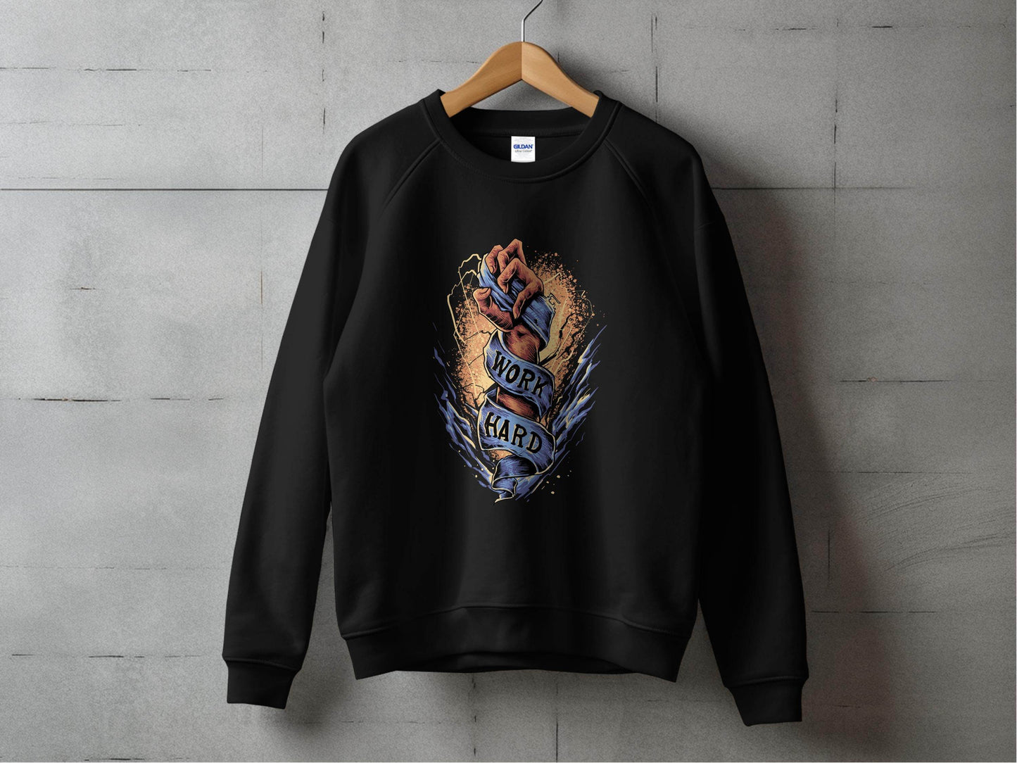 Motivational Work Hard Graphic Printed Sweater - Design & Vybe