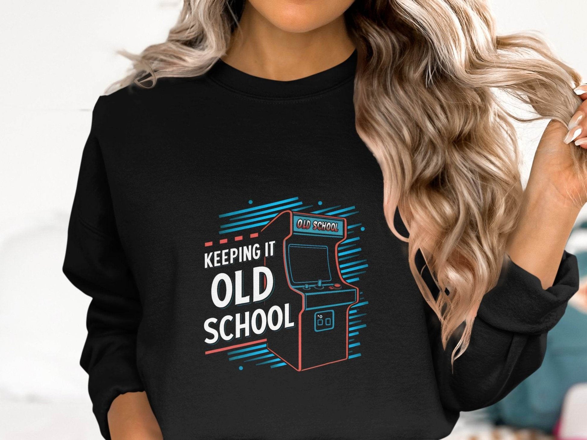 Keeping It Old School Vintage Arcade Game Machine Sweater - Design & Vybe