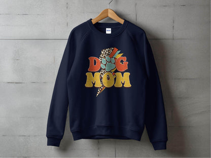 Retro Leopard Dog Mom Paw Print Design Great Gift Sweater - Design & Vybe