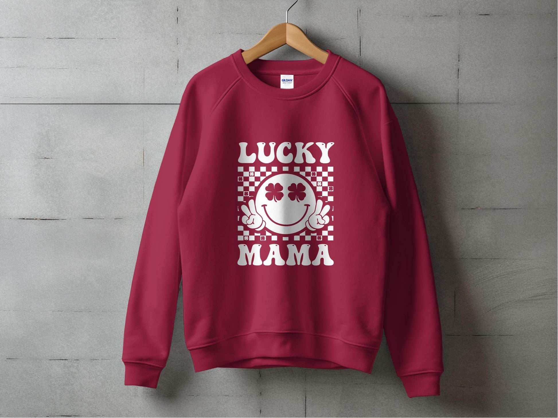 Lucky Mama St Patricks Day Design Smiley Face Sweater - Design & Vybe