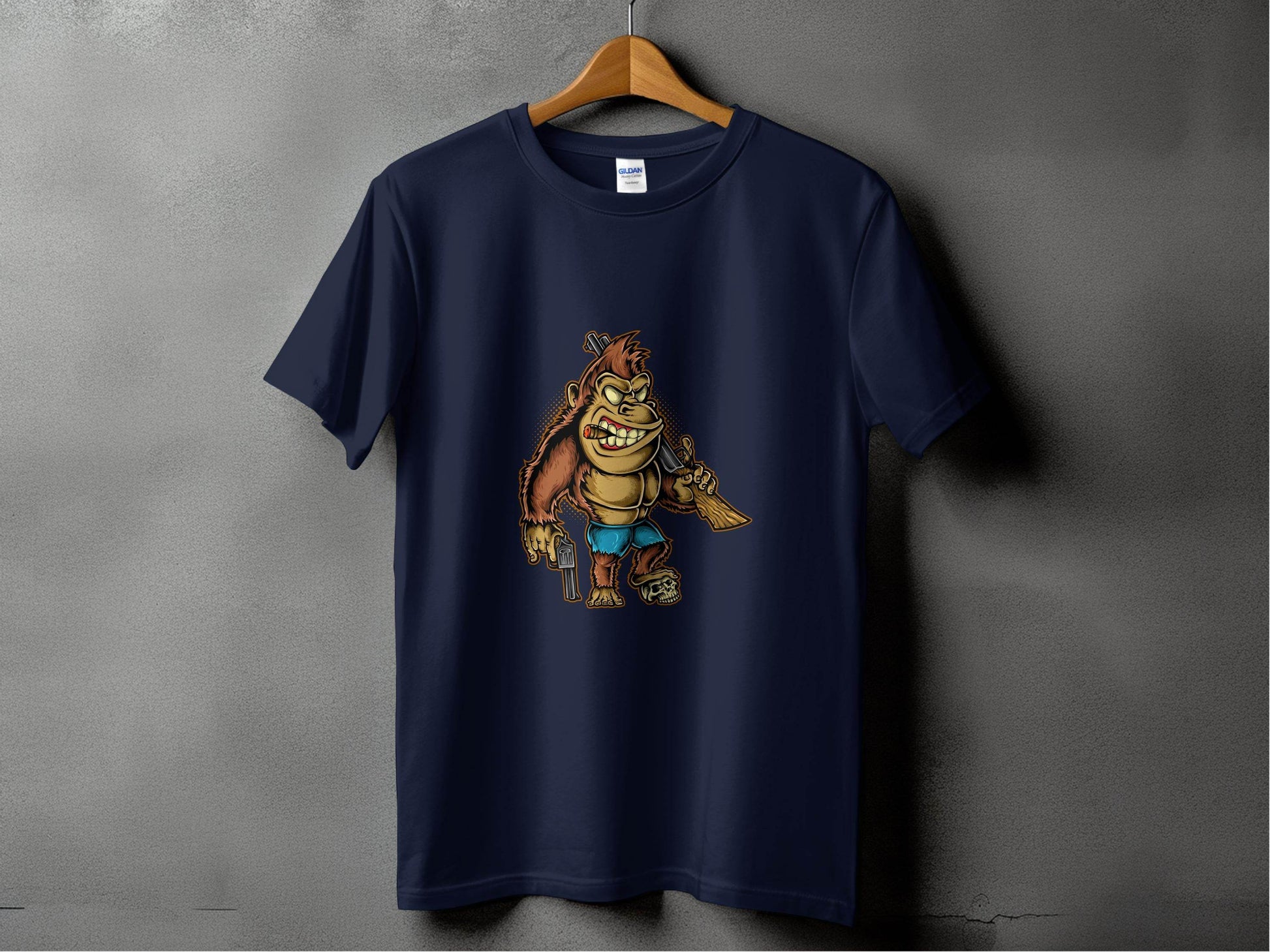 Fierce Gorilla with Guns Graphic Printed T-Shirt - Design & Vybe