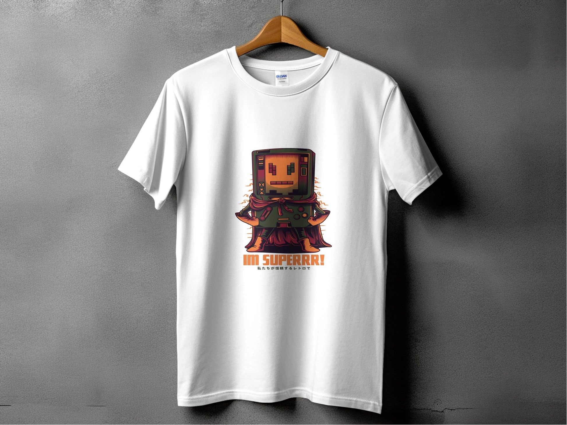 Retro Game Robot I'm Superrr Design Awesome T-Shirt - Design & Vybe