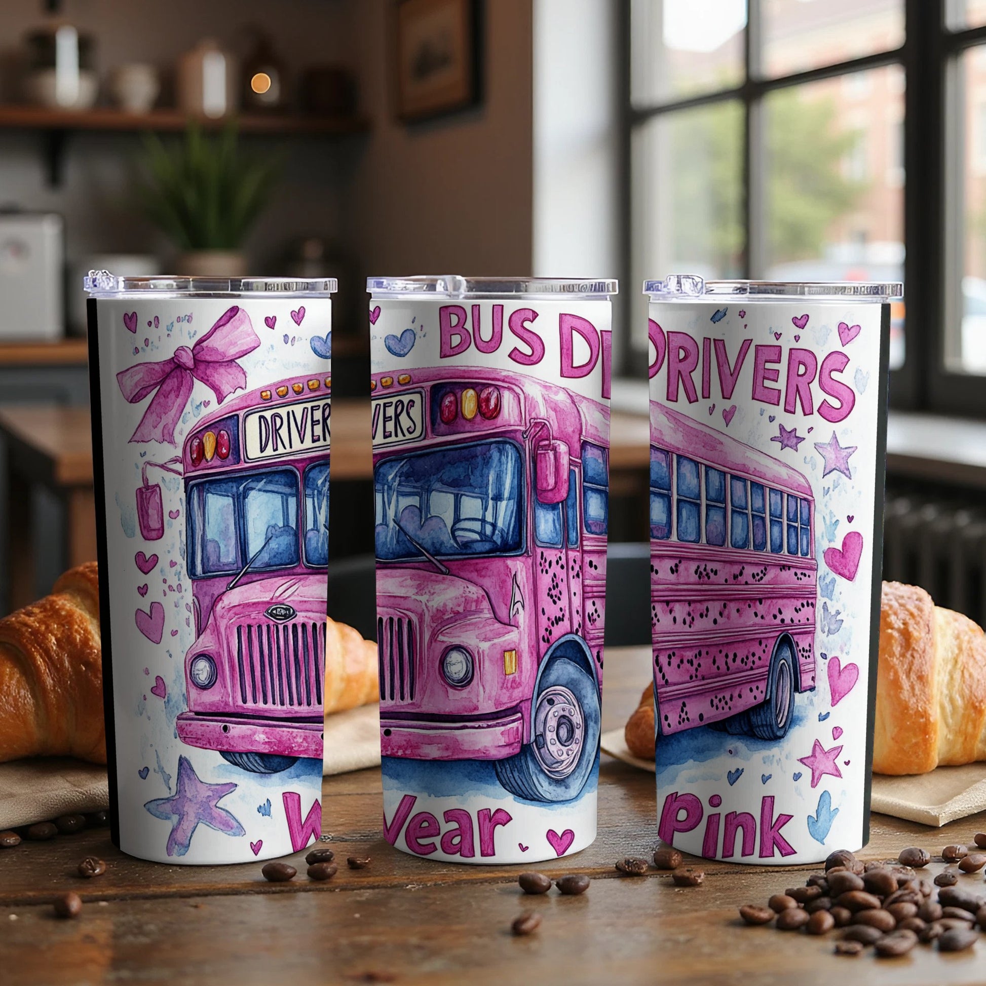 Pink Bus Driver Tumblers Colorful Drinkware Product type