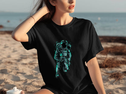 Astronaut with Ice Cream Graphics Cool Print For T-Shirt - Design & Vybe
