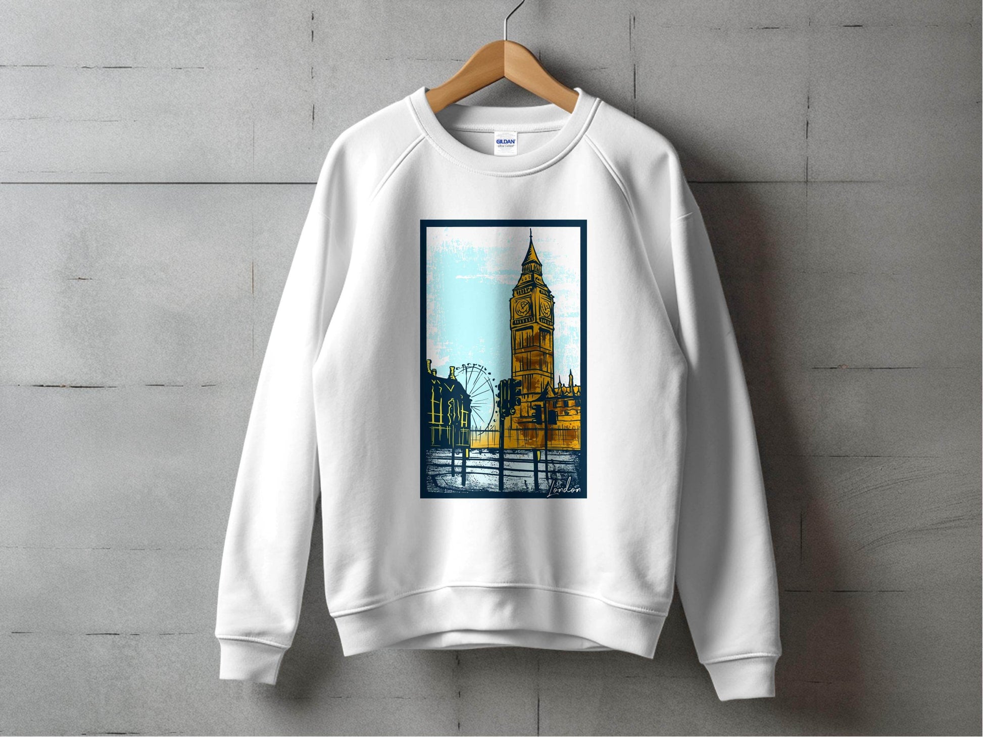 Iconic Big Ben and London Eye Graphic Sweater - Design & Vybe