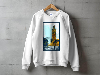 Iconic Big Ben and London Eye Graphic Sweater - Design & Vybe