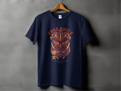 Fake Smile Japanese Mask Design Graphic T-Shirt - Design & Vybe