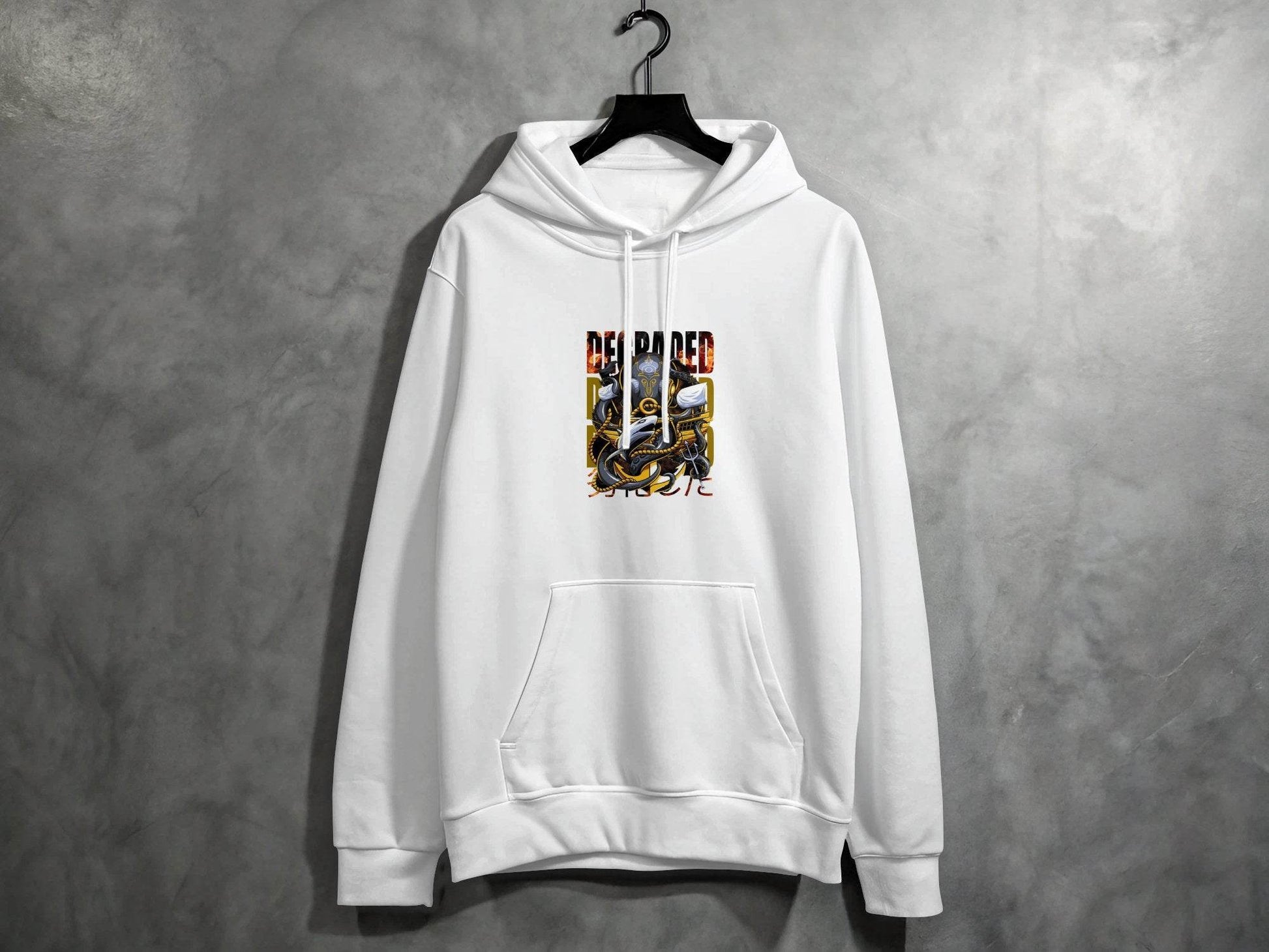 Degraded Design with Shark Anchor Octopus Artwork Hoodie - Design & Vybe