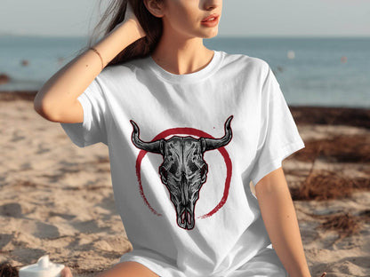 Longhorn Skull Art Graphic T-Shirt - Design & Vybe