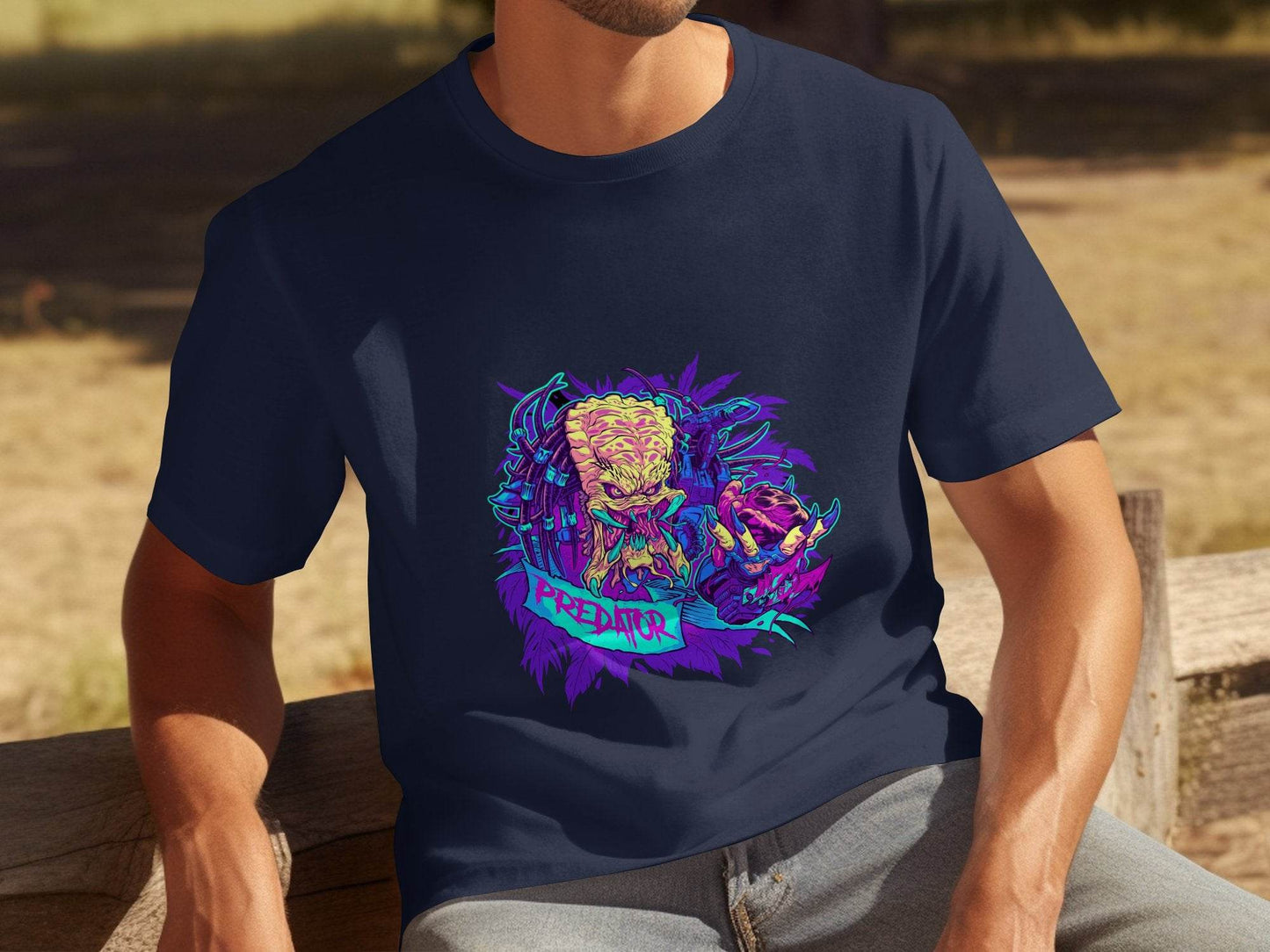 Predator Head With Leaves Awesome Graphic Design T-Shirt - Design & Vybe