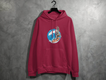 Donkey Surfing Adventure Graphic Print Hoodie - Design & Vybe