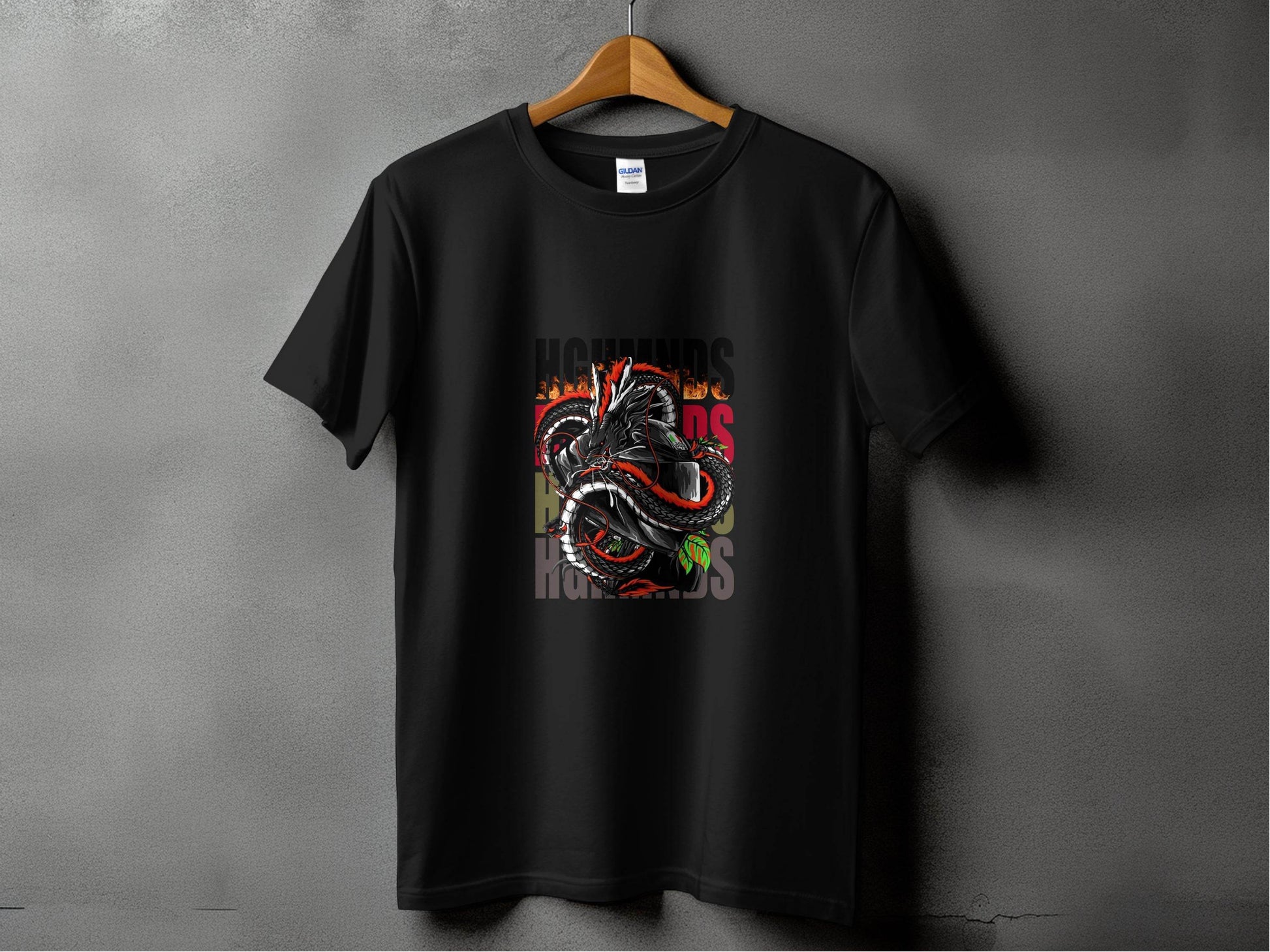 Dragon Motorcycle Helmet Artistic Illustration Graphic T-Shirt - Design & Vybe