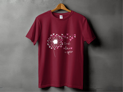 Teach Love Inspire Dandelion Heart Graphic Art T-Shirt - Design & Vybe