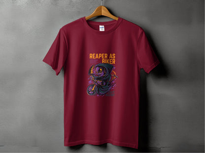 Reaper As Biker Death Riding Motorcycle Graphic T-Shirt - Design & Vybe