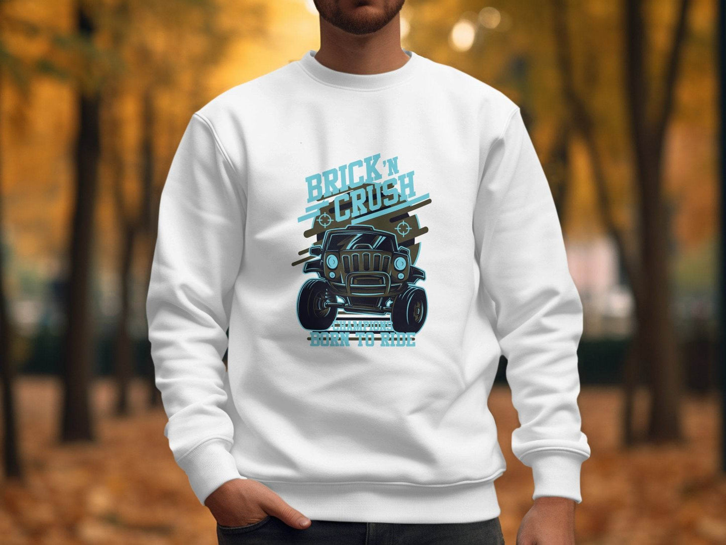 Brick n Crush Champions Born to Ride Graphic Sweater - Design & Vybe