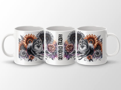 Finnish Spitz with Floral Art Mug product