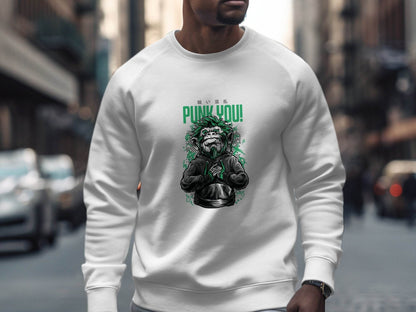 Punk You Green Hair Ape Graphic Style Unisex Sweater - Design & Vybe