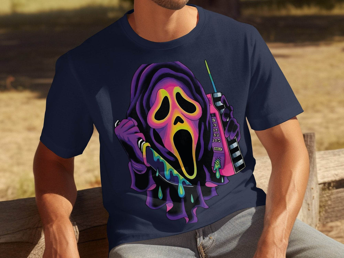 Colorful Horror Scream Mask Design T-Shirt - Design & Vybe