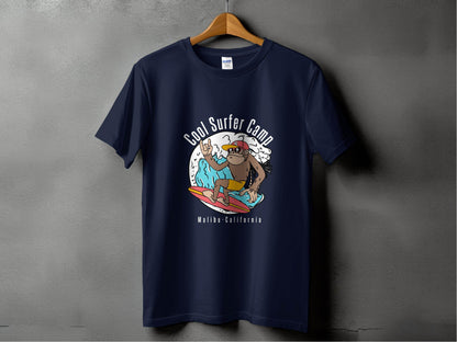 Cool Surfing Monkey Graphic Print Casual T-Shirt - Design & Vybe