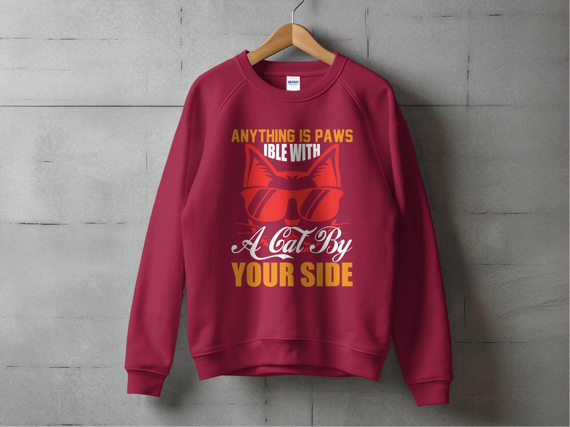 Cool Cat Graphic 'Anything is Paws Your Side' Sweater - Design & Vybe