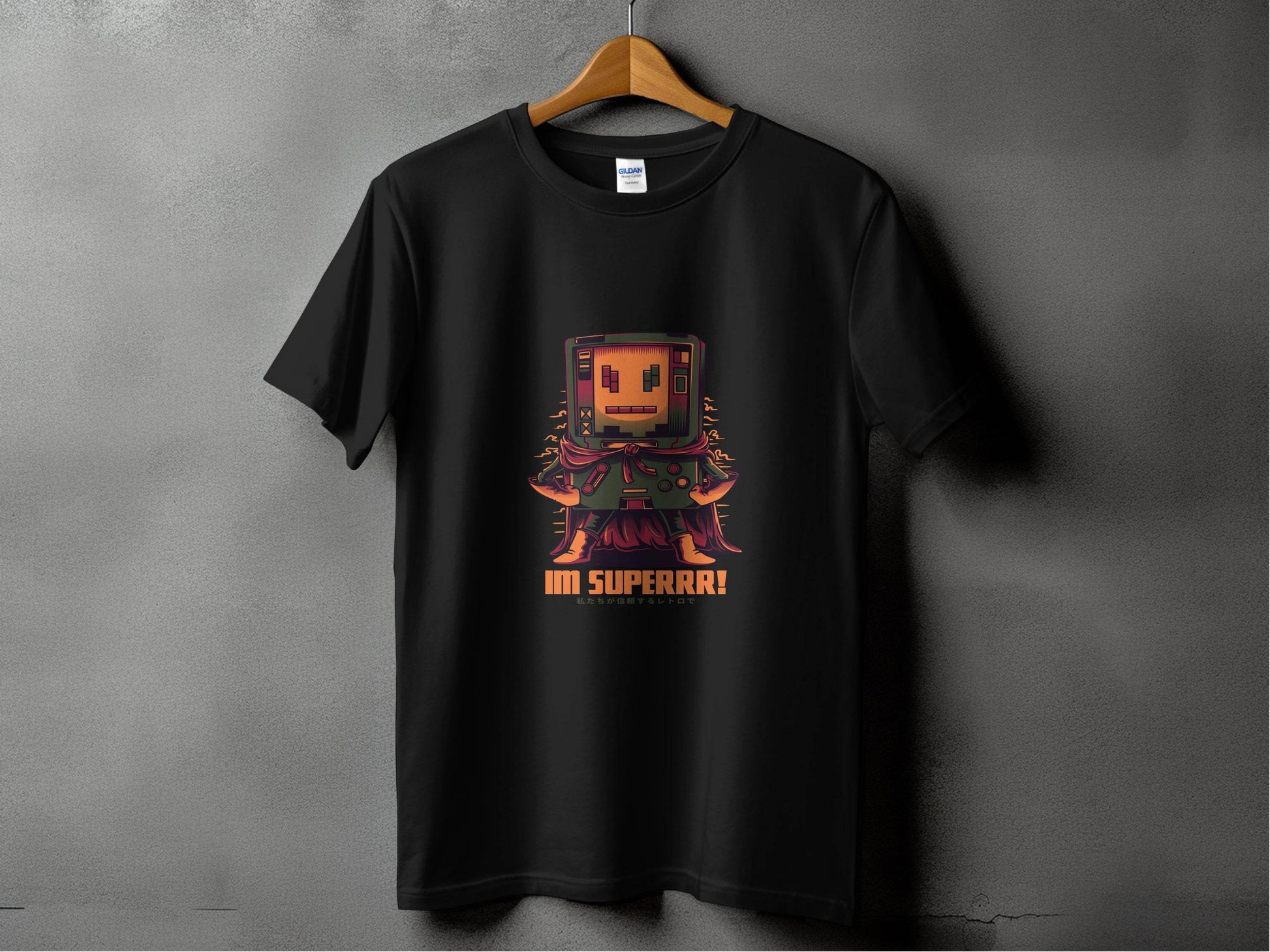 Retro Game Robot I'm Superrr Design Awesome T-Shirt - Design & Vybe