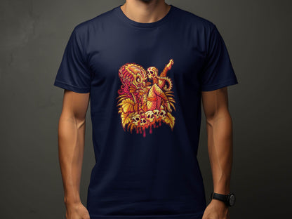Predator Resting Atop Skulls Graphic T-Shirt - Design & Vybe