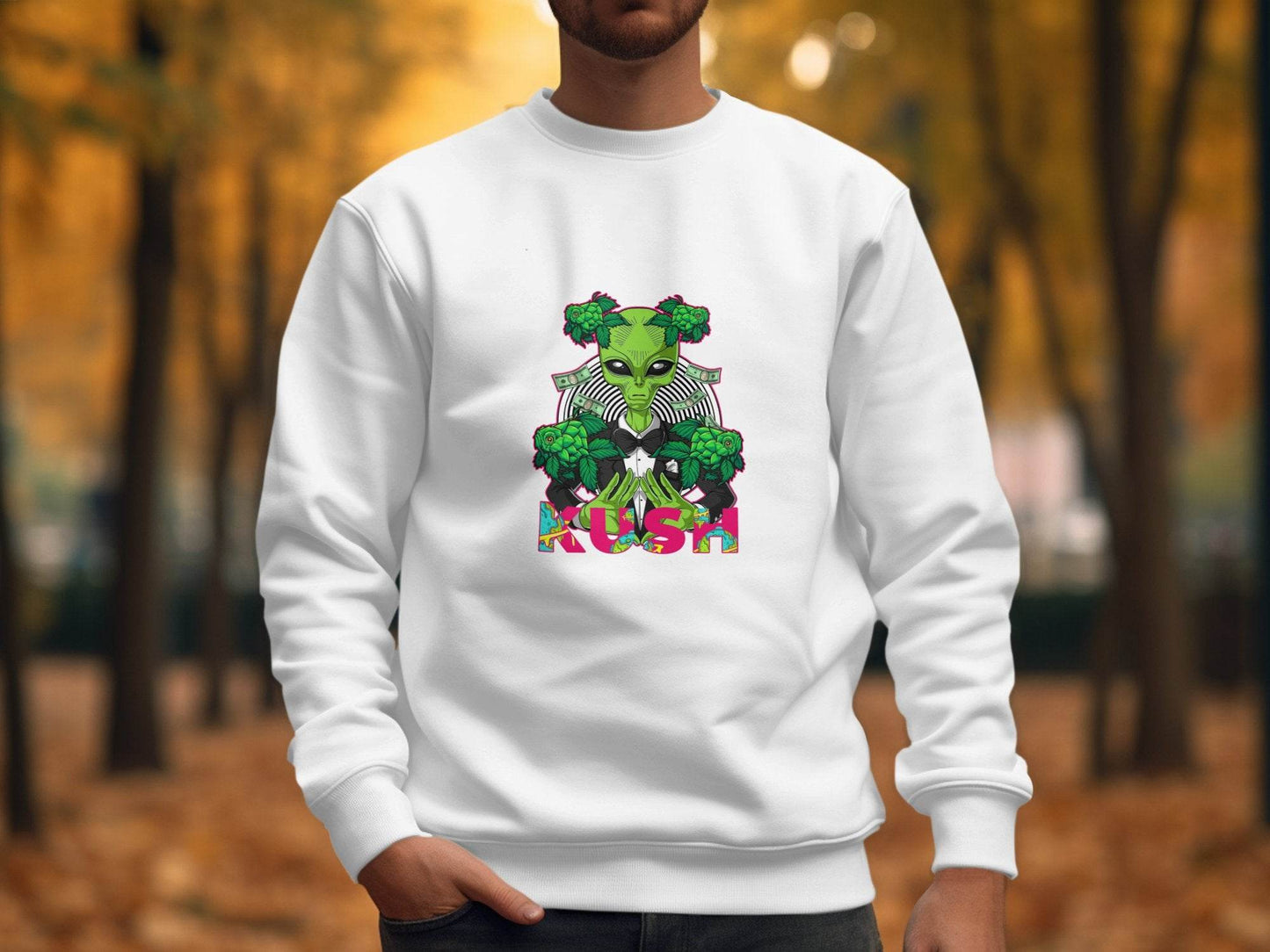 Kush Alien Money and Hops Design Graphic Hoodie - Design & Vybe
