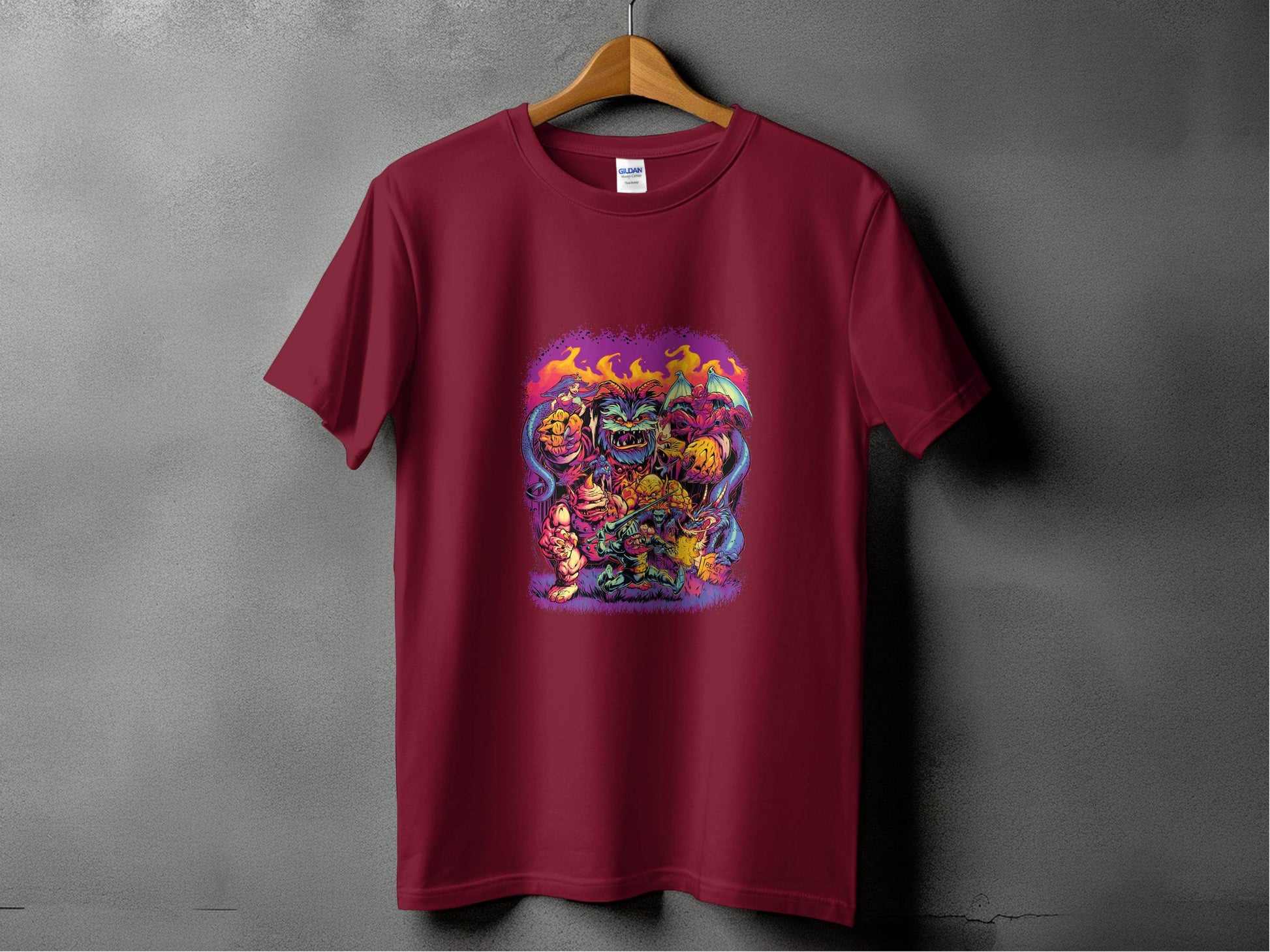 Epic Fantasy Illustration Featuring Fearsome Creatures T-Shirt - Design & Vybe