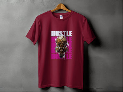 Hustle Skull With Gas Mask Graphic Design T-Shirt - Design & Vybe