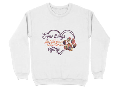 Some Things Fill Heart Without Trying Floral Paw Print Sweater - Design & Vybe