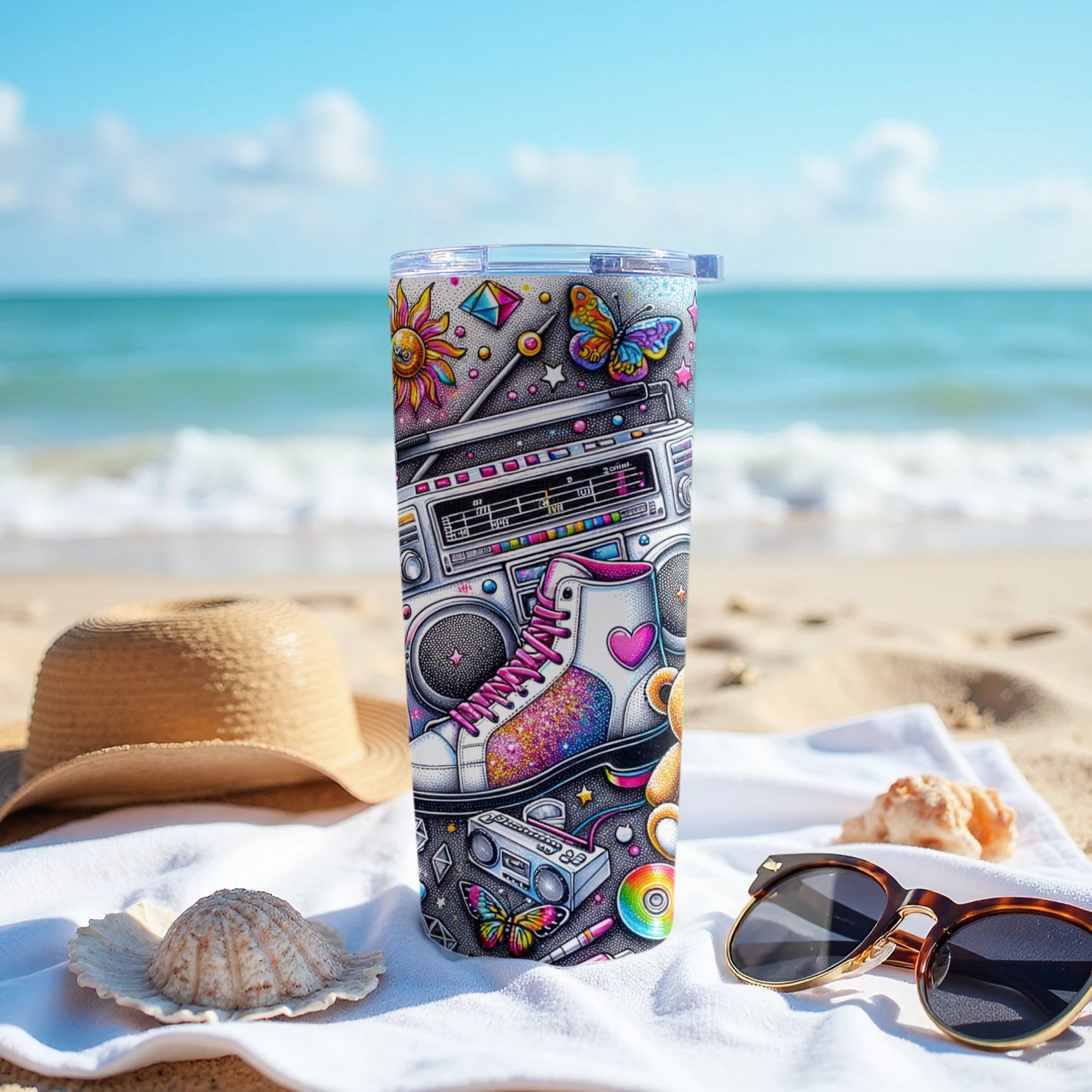 Colorful Beach Scene Insulated Tumbler product type