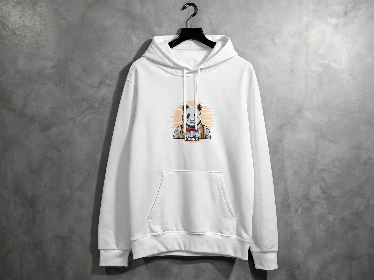 Fun Cartoon Panda Wearing Bow Tie Graphic Hoodie - Design & Vybe
