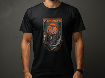 Pumvitations Design for Halloween Pumpkin Man T-Shirt - Design & Vybe