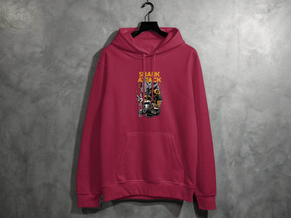 Shark Attack Graphic Illustration Inspired Design Hoodie - Design & Vybe