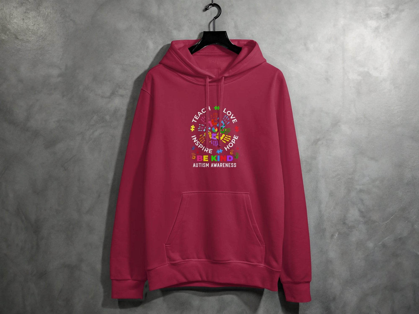 Autism Awareness Teach Love Inspire Hope Be Kind Hoodie - Design & Vybe