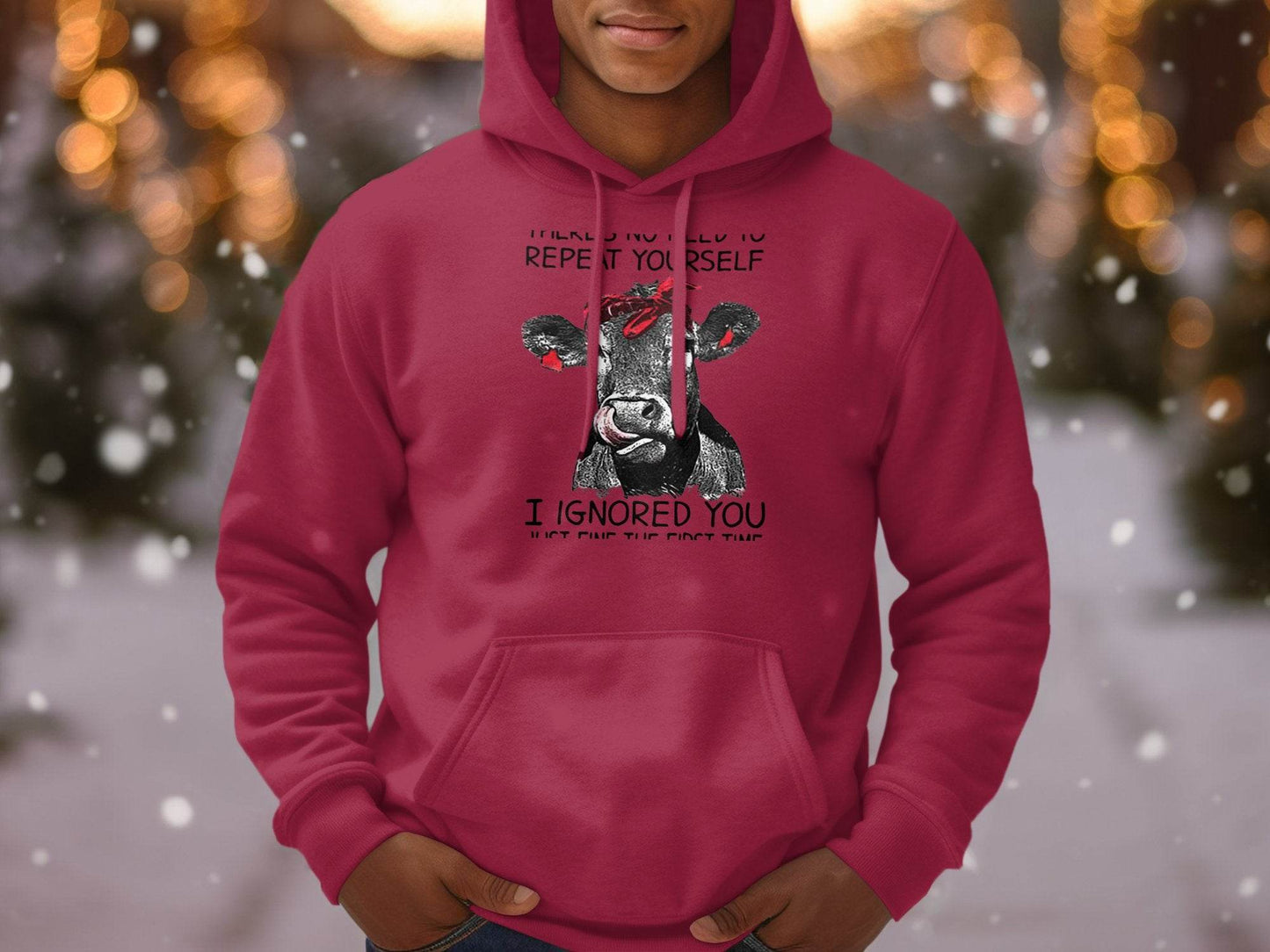 There's No Need to Repeat Yourself Funny Cow Hoodie - Design & Vybe