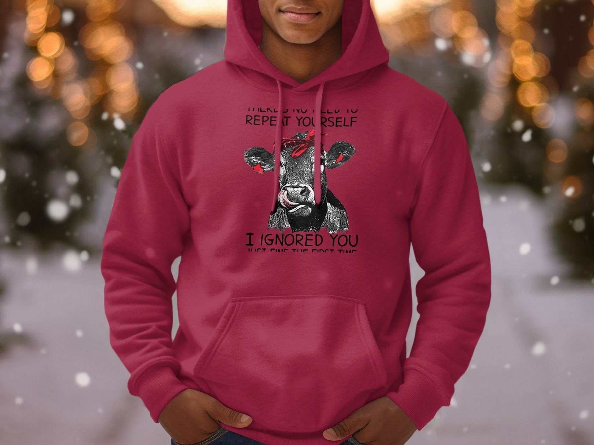 There's No Need to Repeat Yourself Funny Cow Hoodie - Design & Vybe