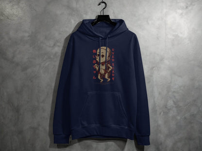 Scary Doll with Japanese Text Design Trendy Over Scary Hoodie - Design & Vybe