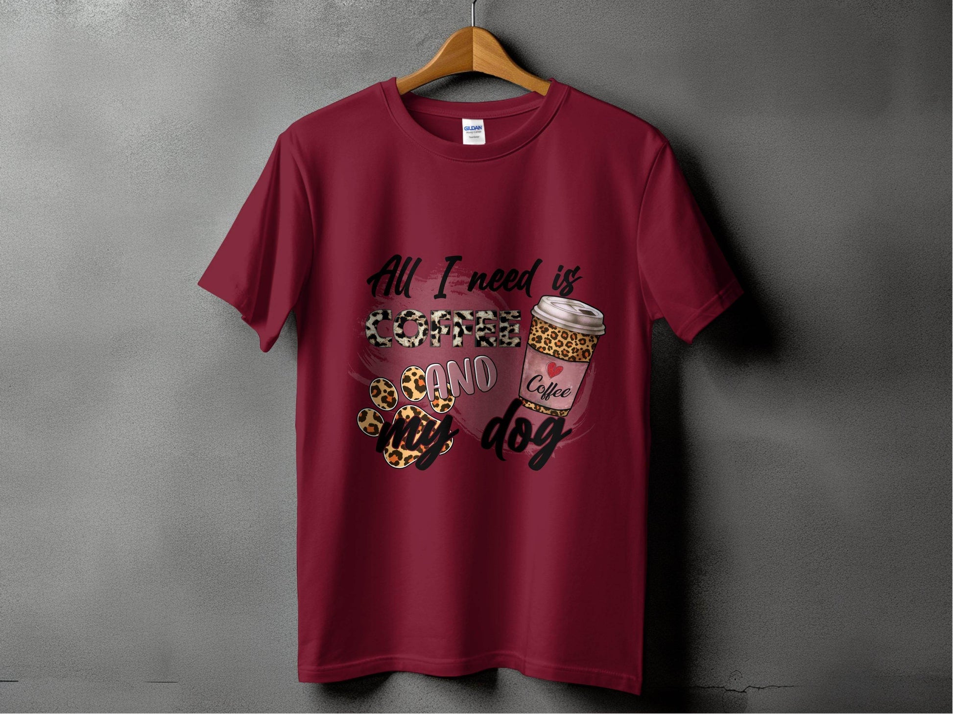 All I Need Is Coffee And My Dog Lovely Coffee T-Shirt - Design & Vybe