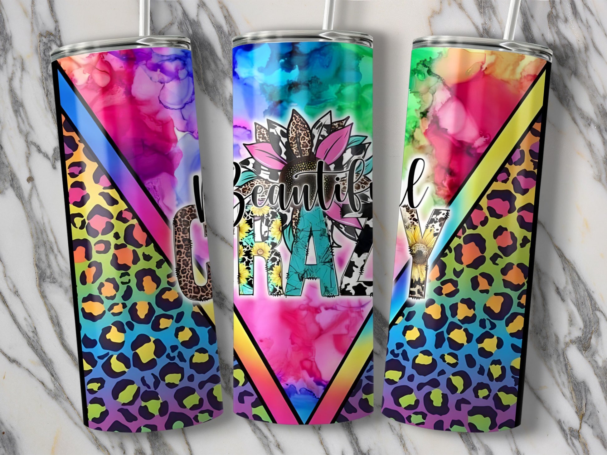 Colorful Leopard Print Beautiful Crazy Tumbler product type