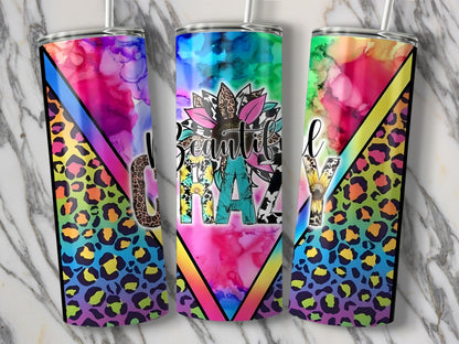 Colorful Leopard Print Beautiful Crazy Tumbler product type