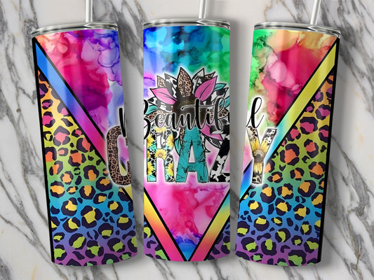Colorful Leopard Print Beautiful Crazy Tumbler product type