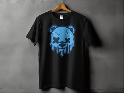 Cool Blue Graffiti Melting Dead Mad Bear Graphic T-Shirt - Design & Vybe