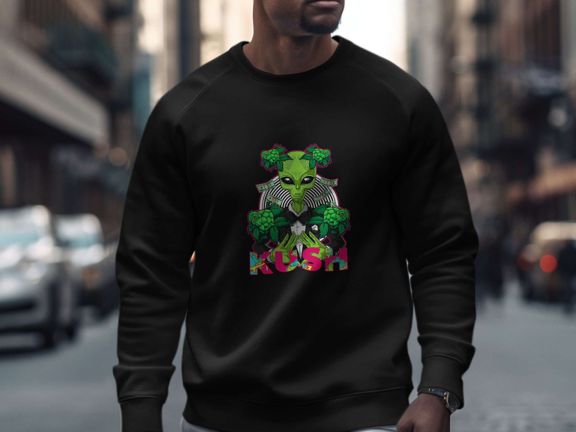 Alien with Colorful Elements Design Sweatshirt product