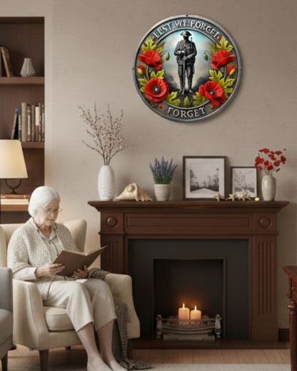 Lest We Forget Emblem Soldier - Metal Decor