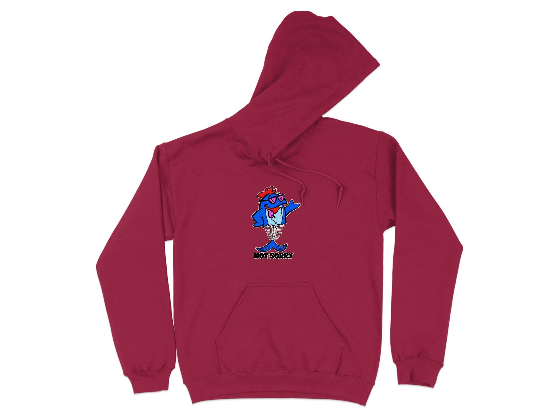 Funny Not Sorry Fish Style Skeleton With Sunglasses Hoodie - Design & Vybe