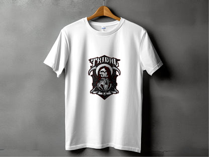 Tribal Design Skull In Hood With Earth Graphic T-Shirt - Design & Vybe