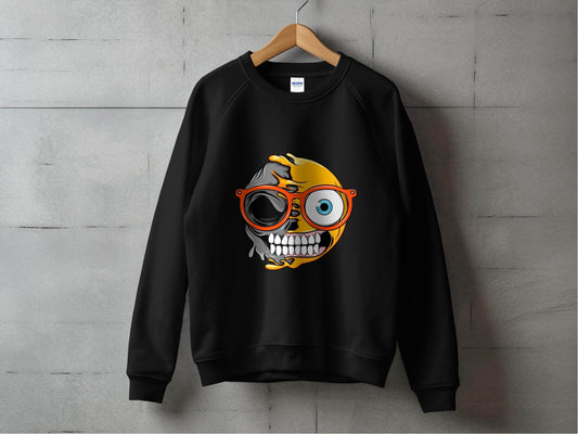 Quirky Twist Smiley Design Graphic Sweater - Design & Vybe