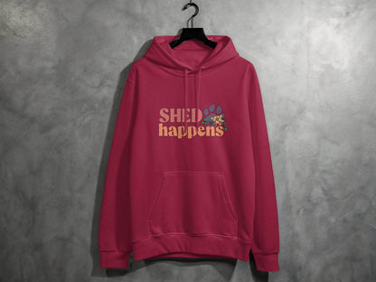 Shed Happens Dog Paw with Flowers Funny Dog Lover Hoodie - Design & Vybe