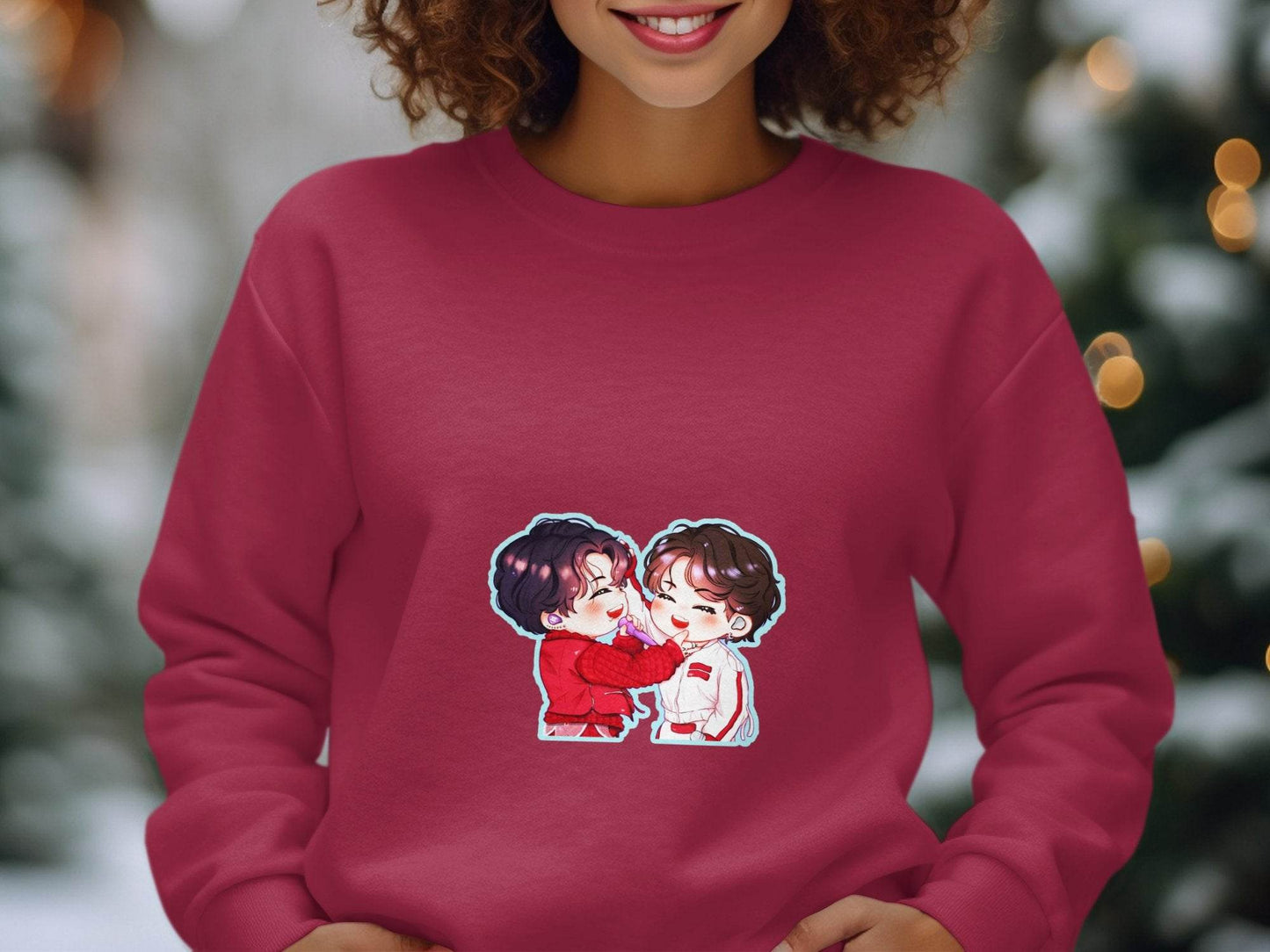 Cute Cartoon Smiling Together KPop Fan Art Hoodie - Design & Vybe